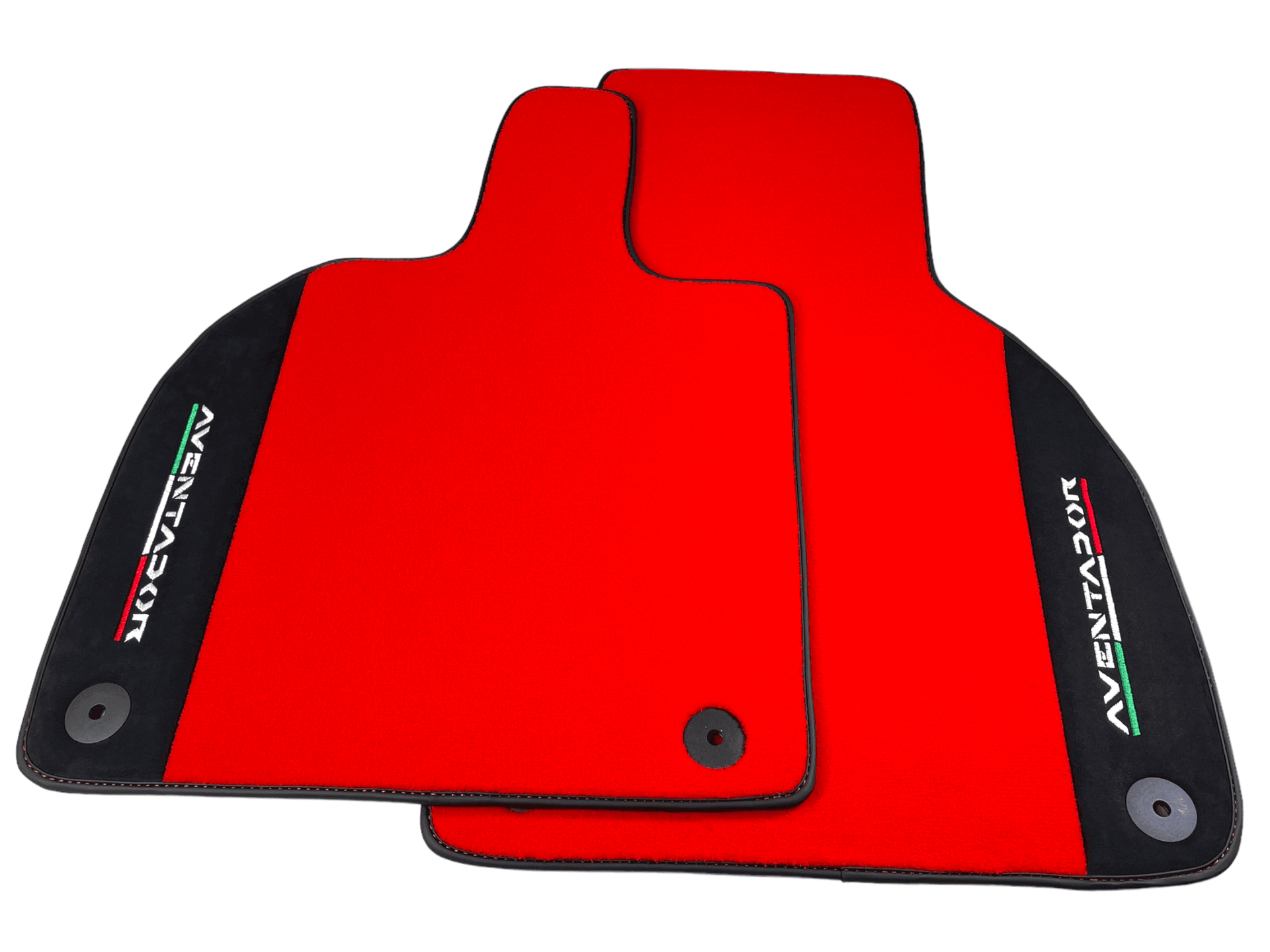 Red Floor Mats for Lamborghini Aventador With Alcantara Leather - AutoWin
