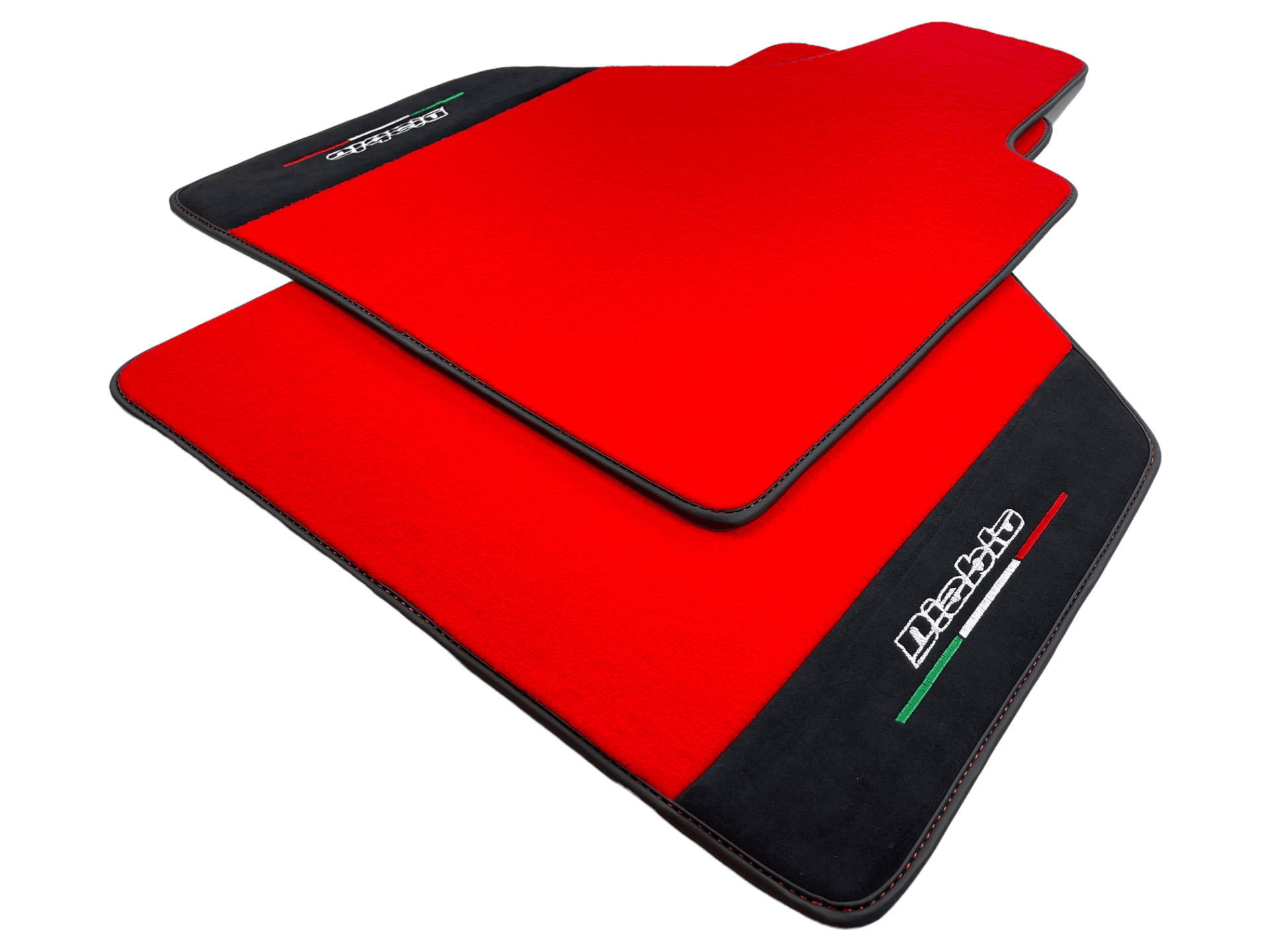 Red Floor Mats for Lamborghini Diablo 1990-2001 With Alcantara Leather - AutoWin