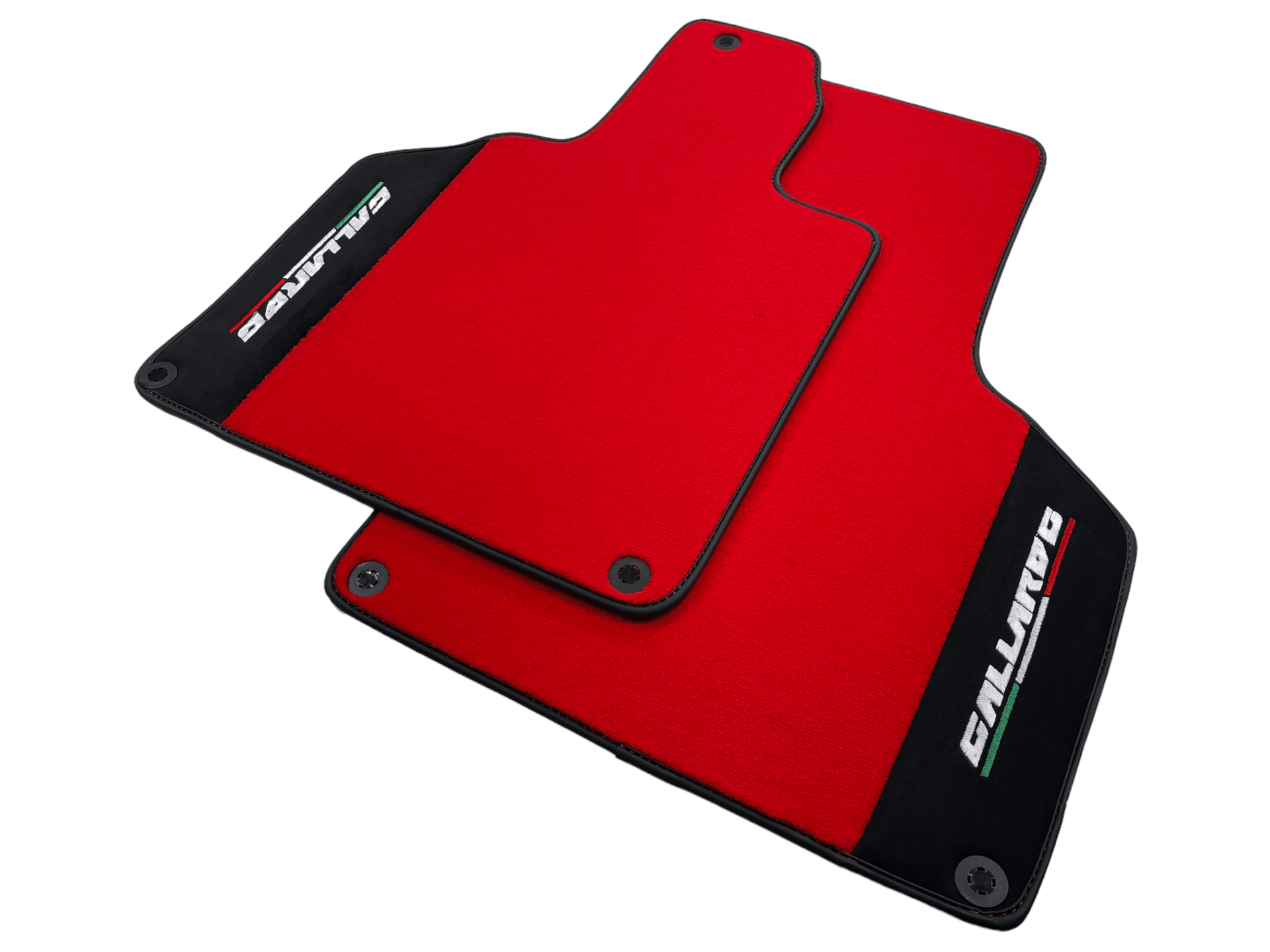 Red Floor Mats for Lamborghini Gallardo With Alcantara Leather - AutoWin