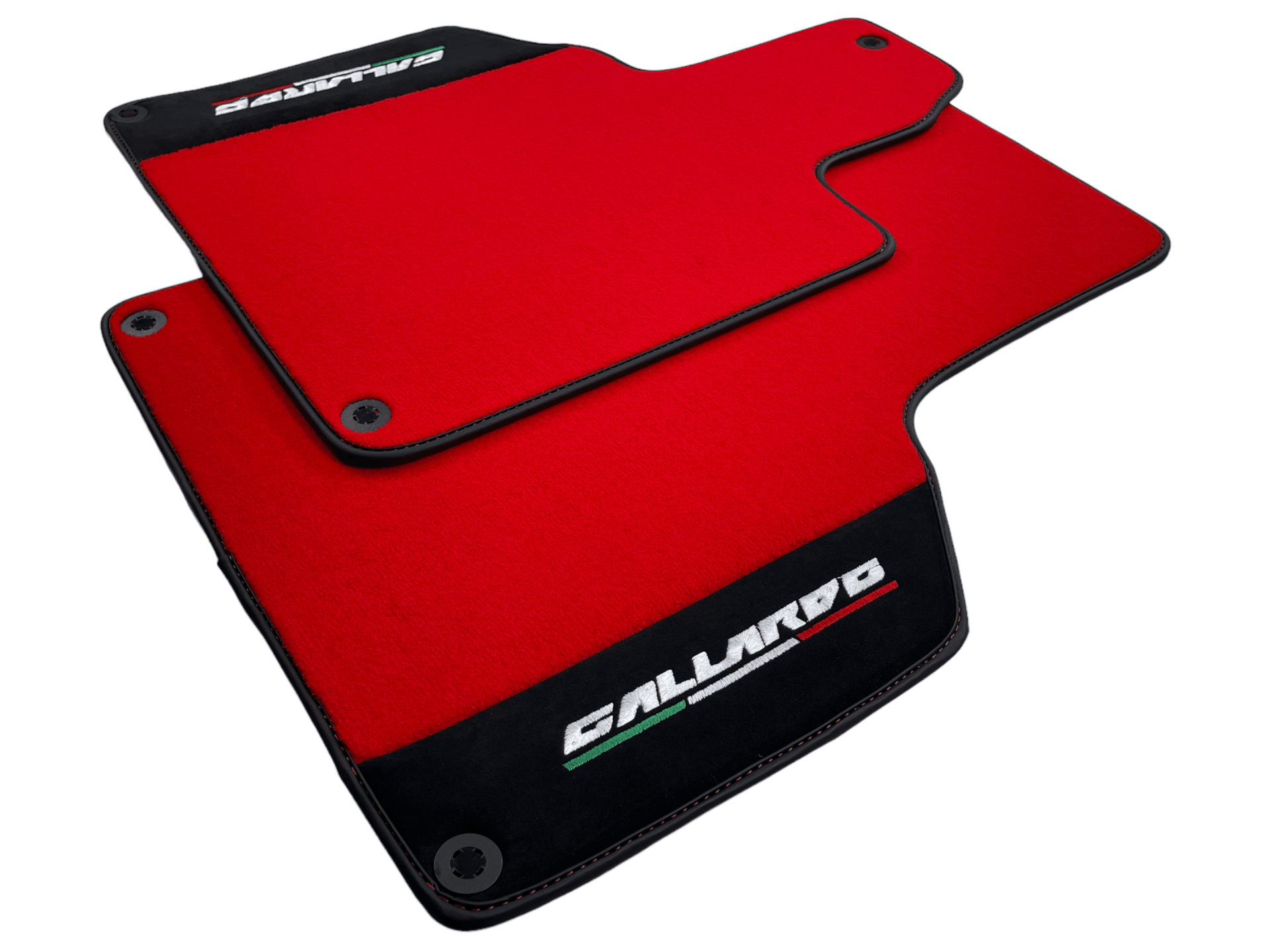 Red Floor Mats for Lamborghini Gallardo With Alcantara Leather - AutoWin