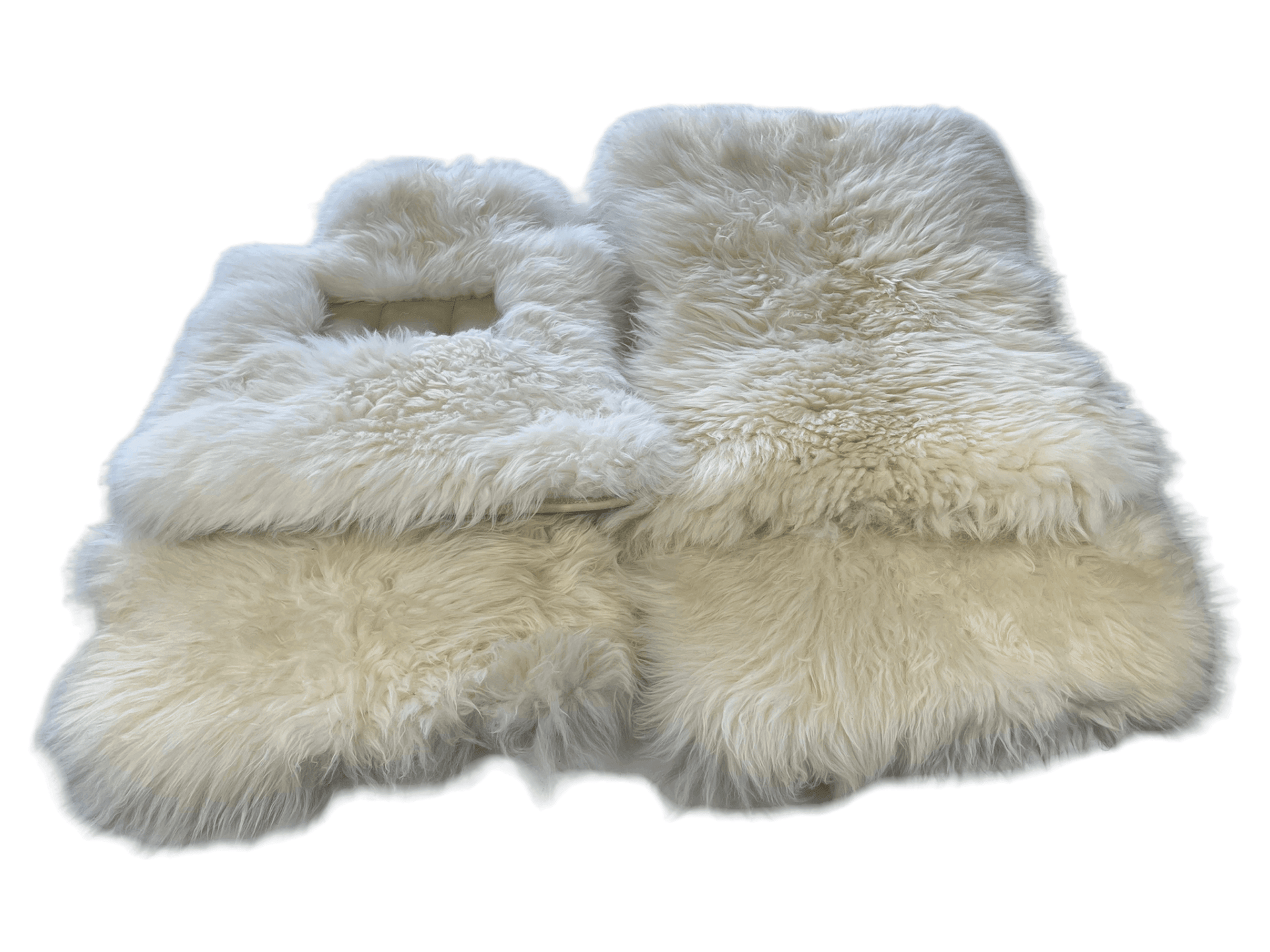 White Sheepskin Floor Mats For Rolls Royce Wraith 2013–2023 Er56 Design - AutoWin