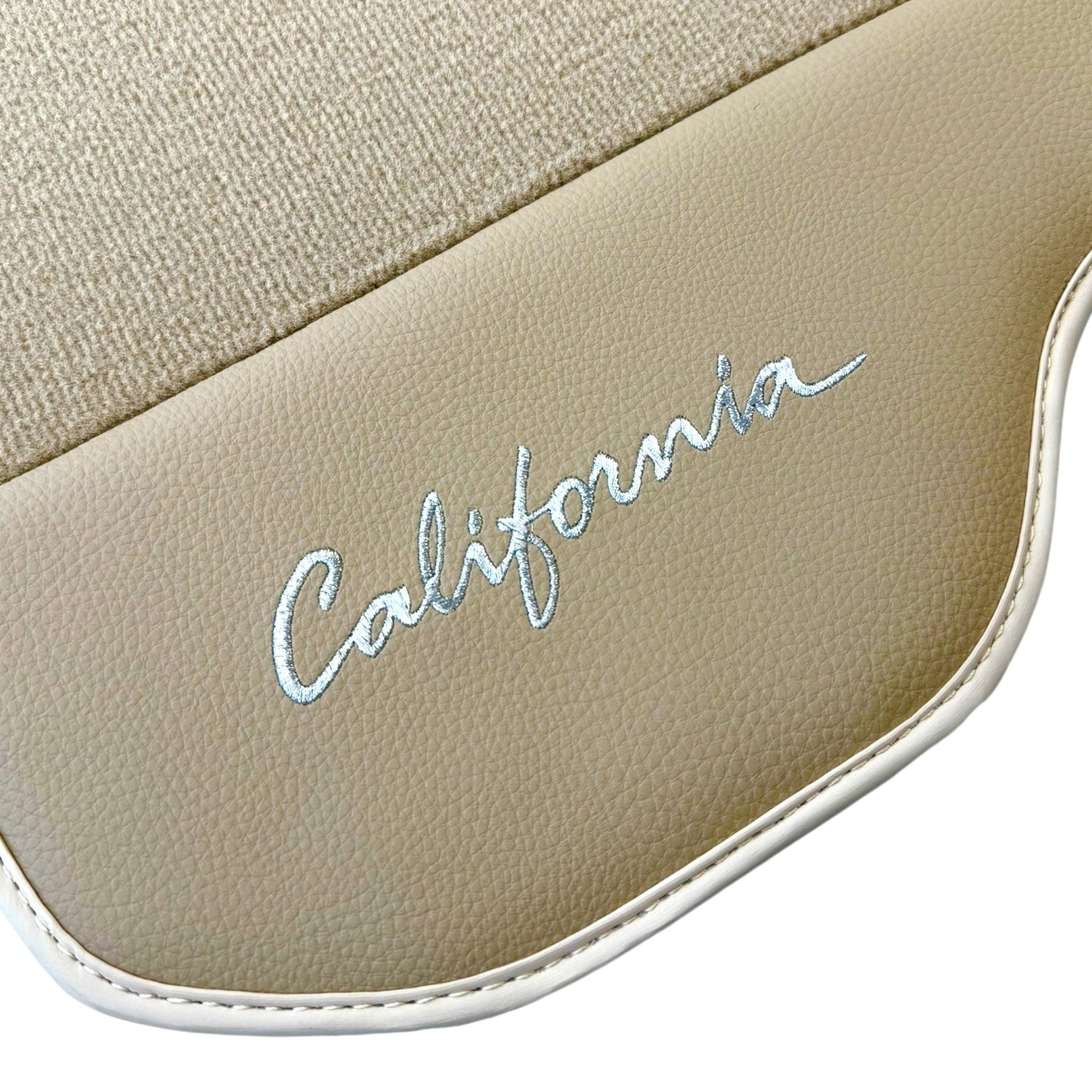Beige Floor Mats for Ferrari California (2008-2014) with Beige Leather - AutoWin