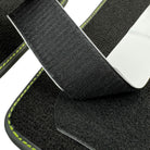 Black Floor Mats for Lamborghini Huracan Tecnica with Alcantara Leather | Green Edition - AutoWin