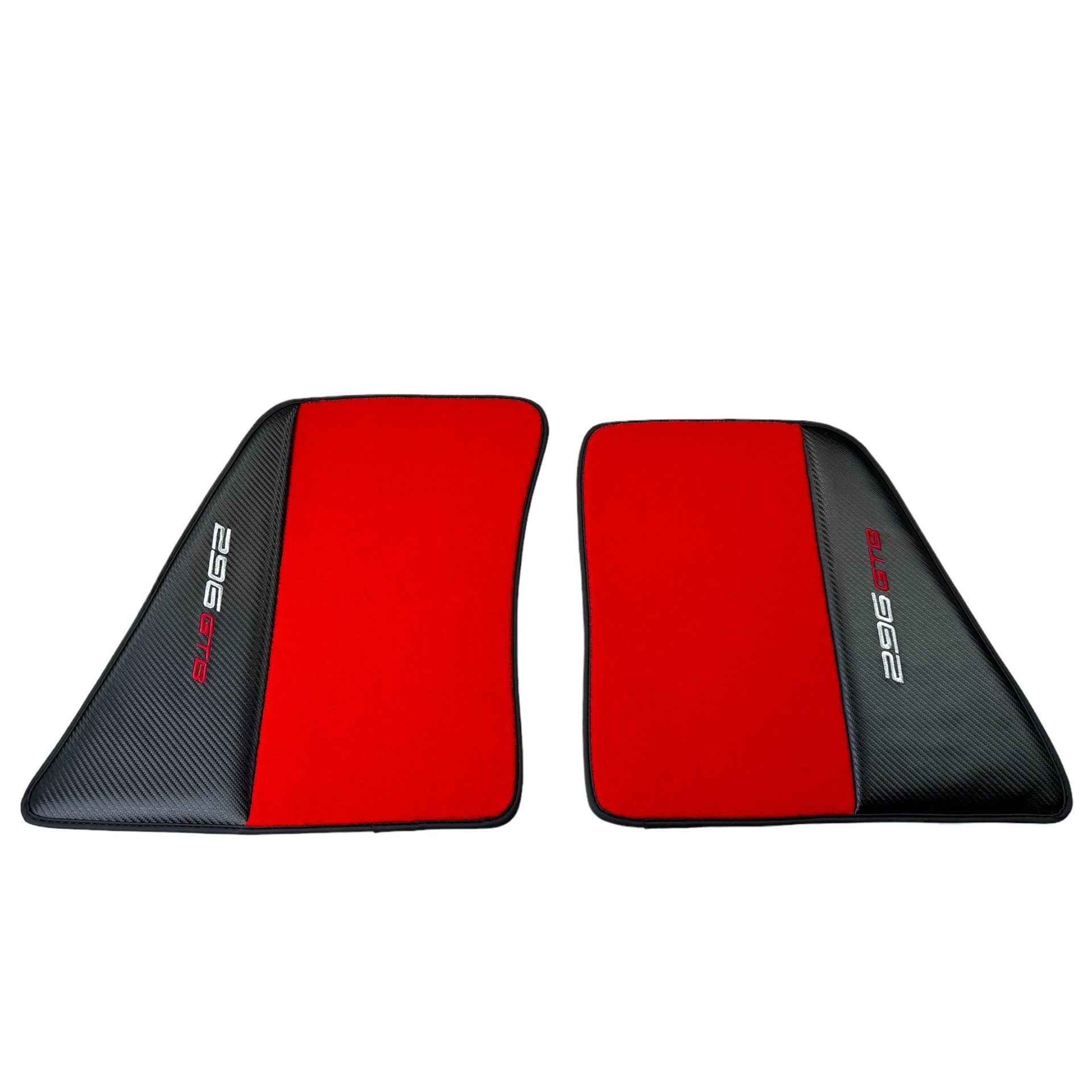 Red Floor Mats for Ferrari 296 GTB (2022-2024) with Carbon Fiber - AutoWin