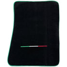 Black Floor Mats for Ferrari Purosangue with Green Trim | Italian Edition - AutoWin
