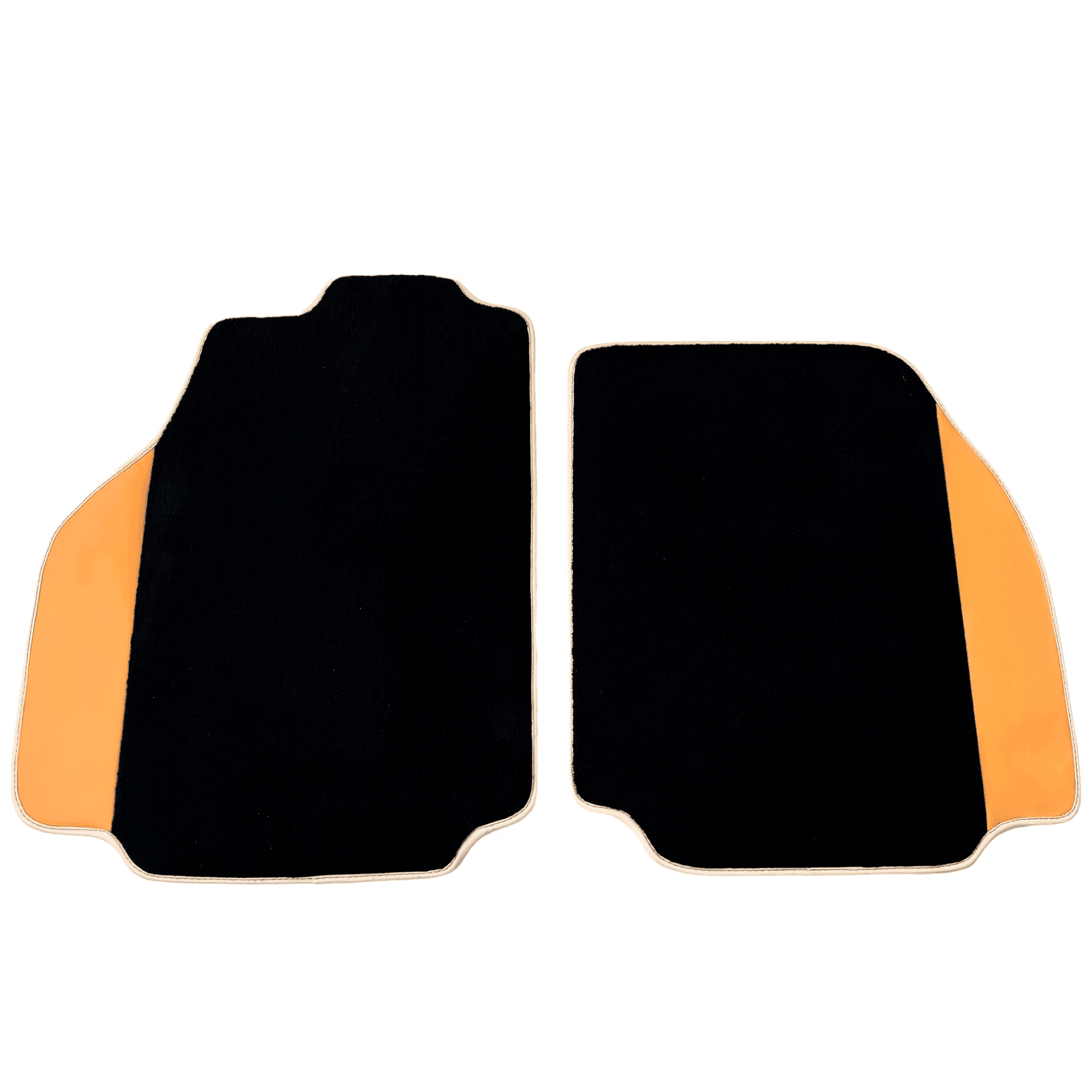Black Floor Mats For Ferrari 488 Pista Spider (2019-2021) with Beige Nappa Leather Borders
