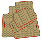 Customized Design Beige Leather Floor Mats for BMW G20 4-door Sedan (2019-2024) with Hexagon Hex Pattern