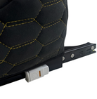 Black Alcantara Backless Car Seat for Kids with Yellow Leather | Lamborghini Urus