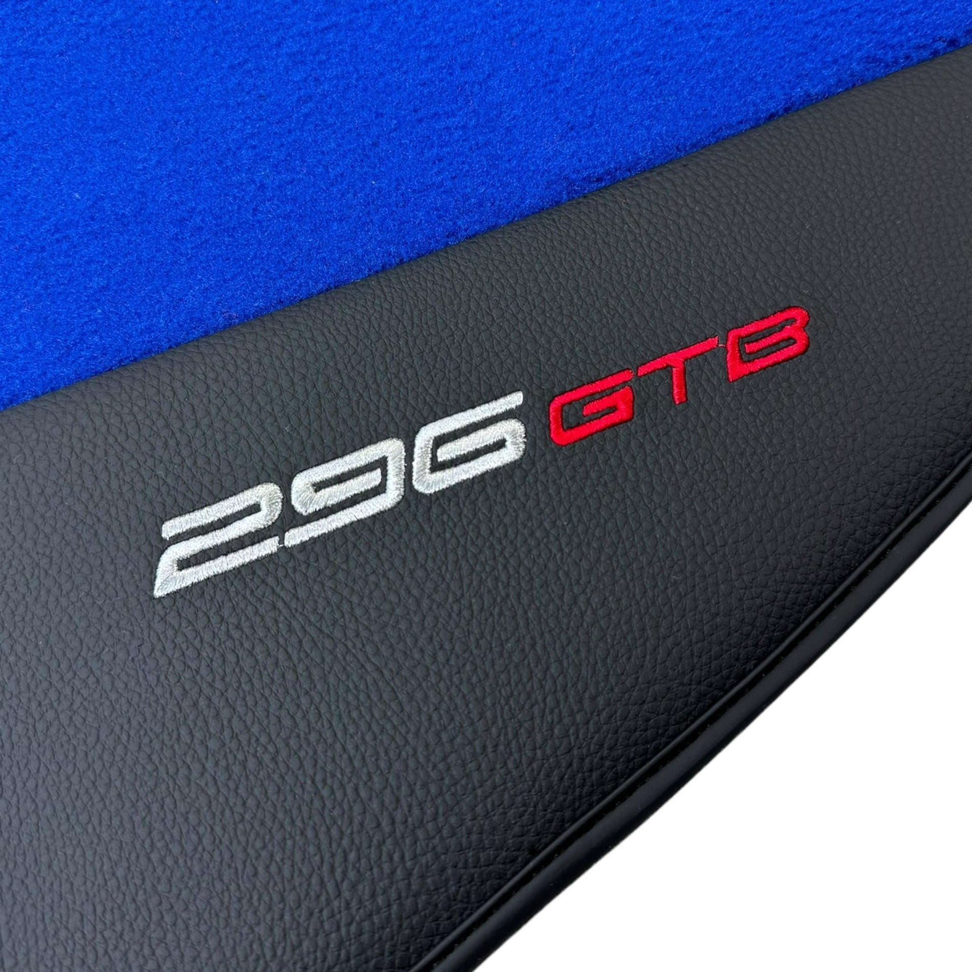 Blue Floor Mats for Ferrari 296 GTB (2022-2024) with Leather - AutoWin