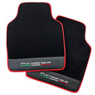 Black Floor Mats for Ferrari Purosangue with Leather and Red Trim | Italian Edition - AutoWin