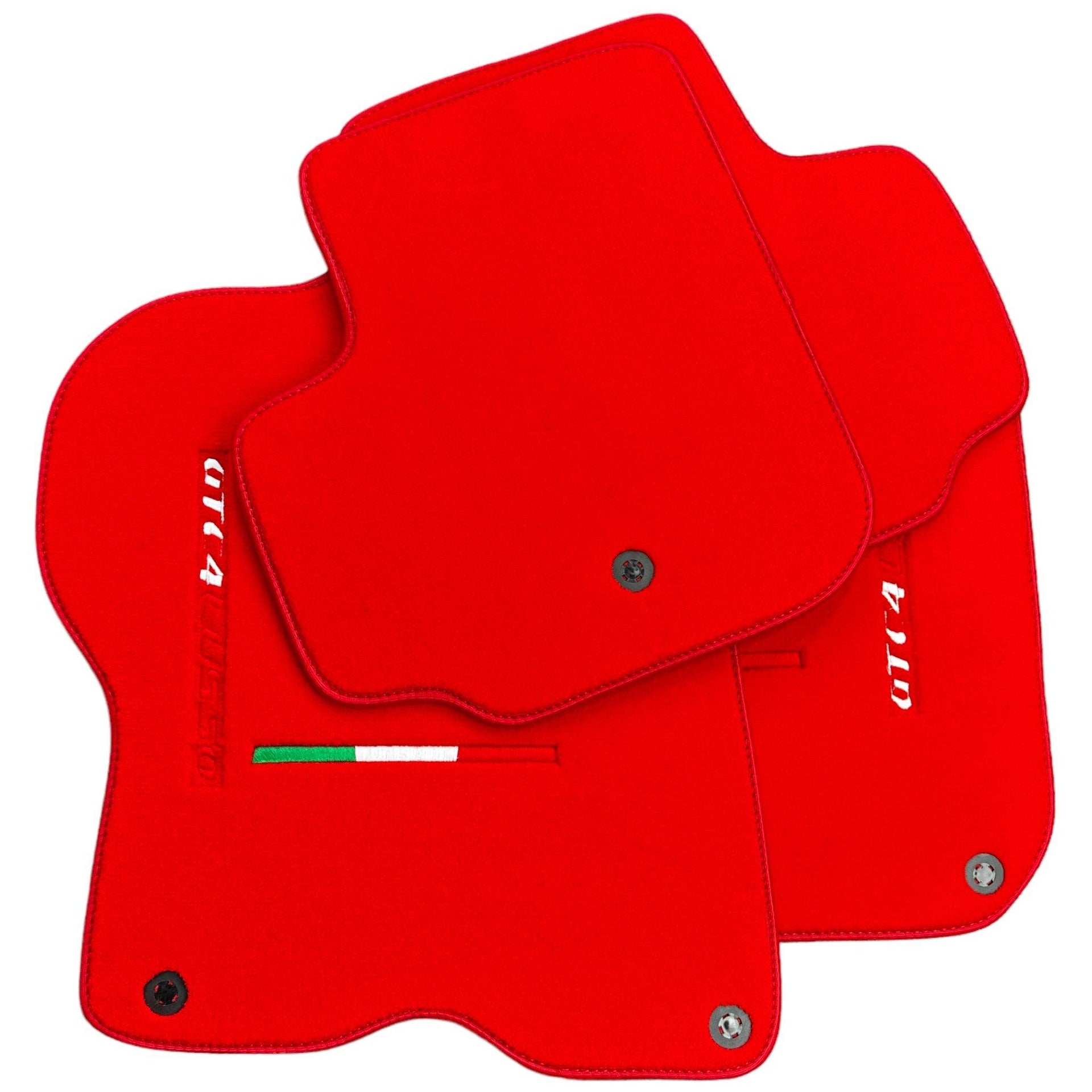 Red Floor Mats for Ferrari GTC4 Lusso (2016-2023) Italian Edition - AutoWin