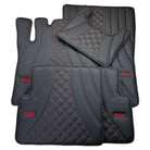 Black Leather Floor Mats for Mercedes-Benz G Class W463 (2008-2018) ER56 Design - AutoWin