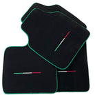Black Floor Mats for Ferrari Purosangue with Green Trim | Italian Edition - AutoWin