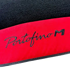 Black Floor Mats for Ferrari Portofino M (2018-2023) with Red Alcantara Leather - AutoWin