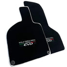 Black Floor Mats for Lamborghini Huracan EVO (2014-2023) with White Trim - AutoWin