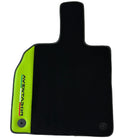 Black Floor Mats for Lamborghini Aventador with Green Leather - AutoWin