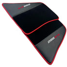 Black Floor Mats for Ferrari 296 GTB (2022-2024) with Carbon Fiber | Red Trim - AutoWin