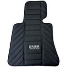 Black Leather Floor Mats for Rolls Royce Dawn (2016-2023) ER56 Design - AutoWin