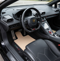 Custom Beige Floor Mats for Lamborghini Huracan EVO with Alcantara Leather