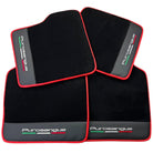Black Floor Mats for Ferrari Purosangue with Leather and Red Trim | Italian Edition - AutoWin