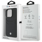 Black BMW Sign Leather Card Slot Hardcase for iPhone 16 Pro Max (6.9")