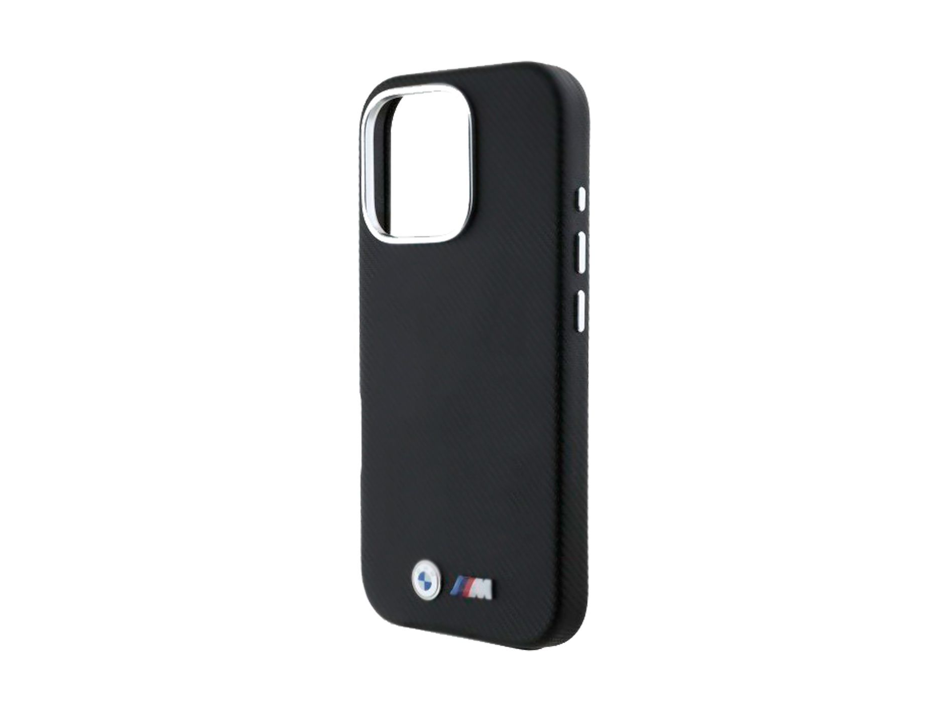 Black BMW M Edition Leather Wrapped Metal Hardcase for iPhone 16 Pro (6.3")