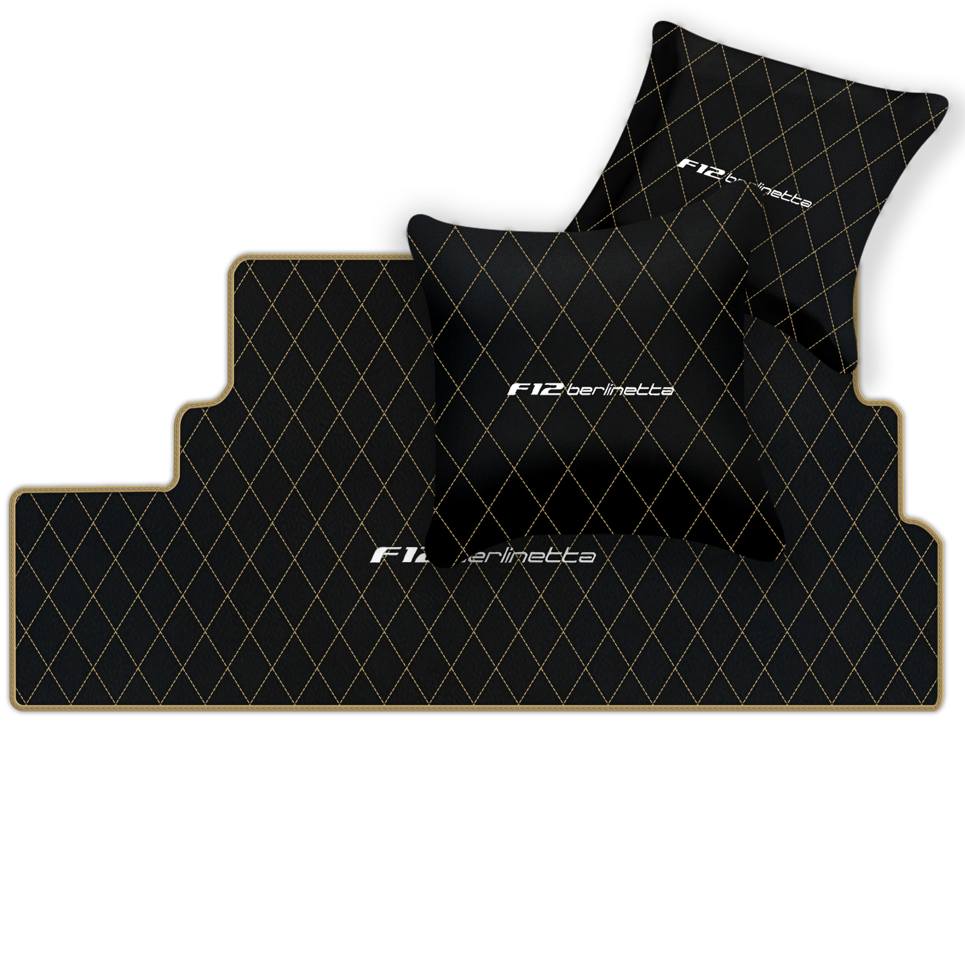 Premium Black Leather Floor Mats for Ferrari California | Full Set
