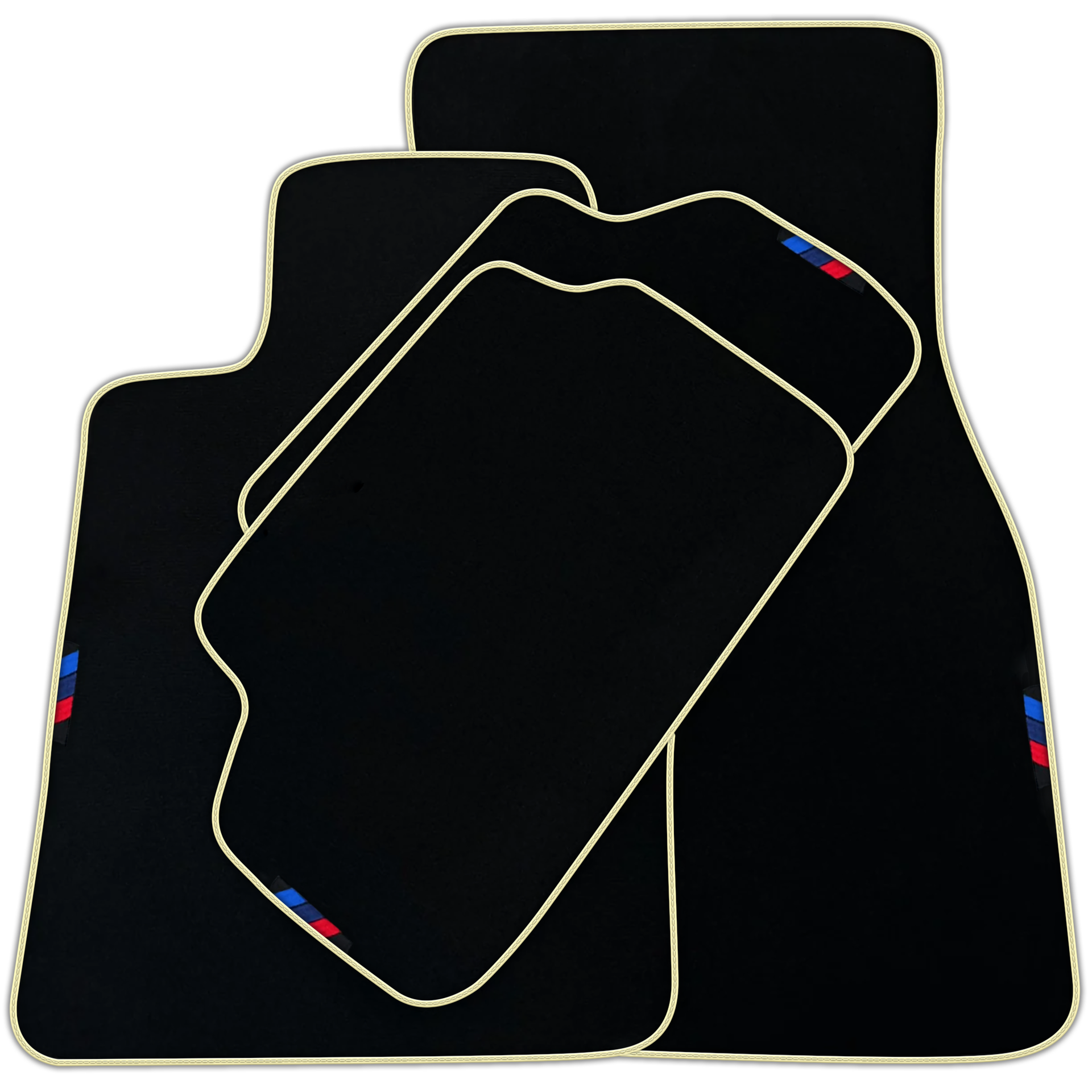 Black Floor Mats For BMW 4 Series F33 | Sky Blue Trim | Various Trim Colors