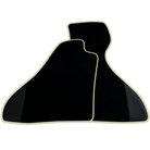 Custom Black Floor Mats for Ferrari Mondial Convertible (1983-1993) with Leather