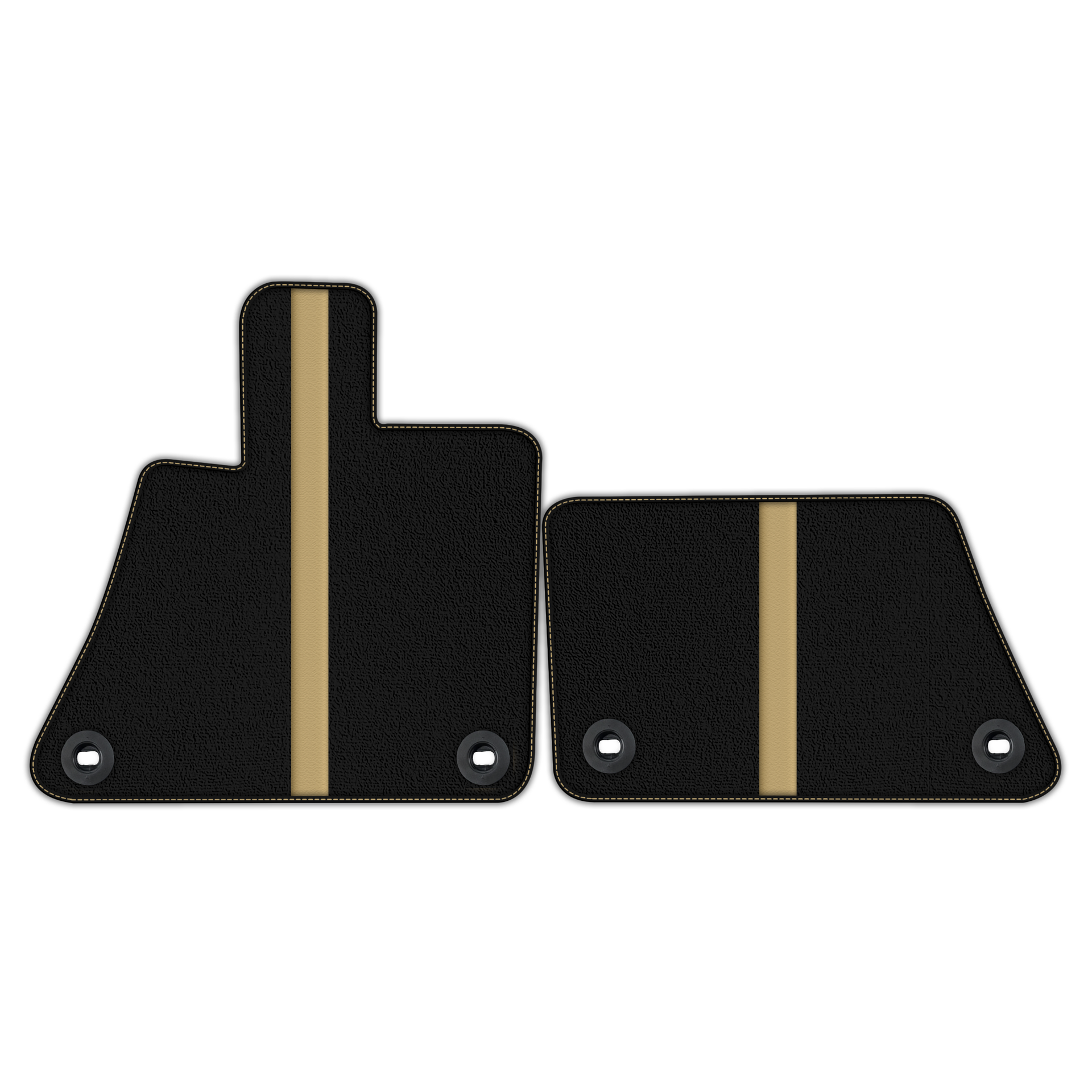 Black Floor Mats with Leather Line for Bugatti Veyron (2005-2015) - Various Colors