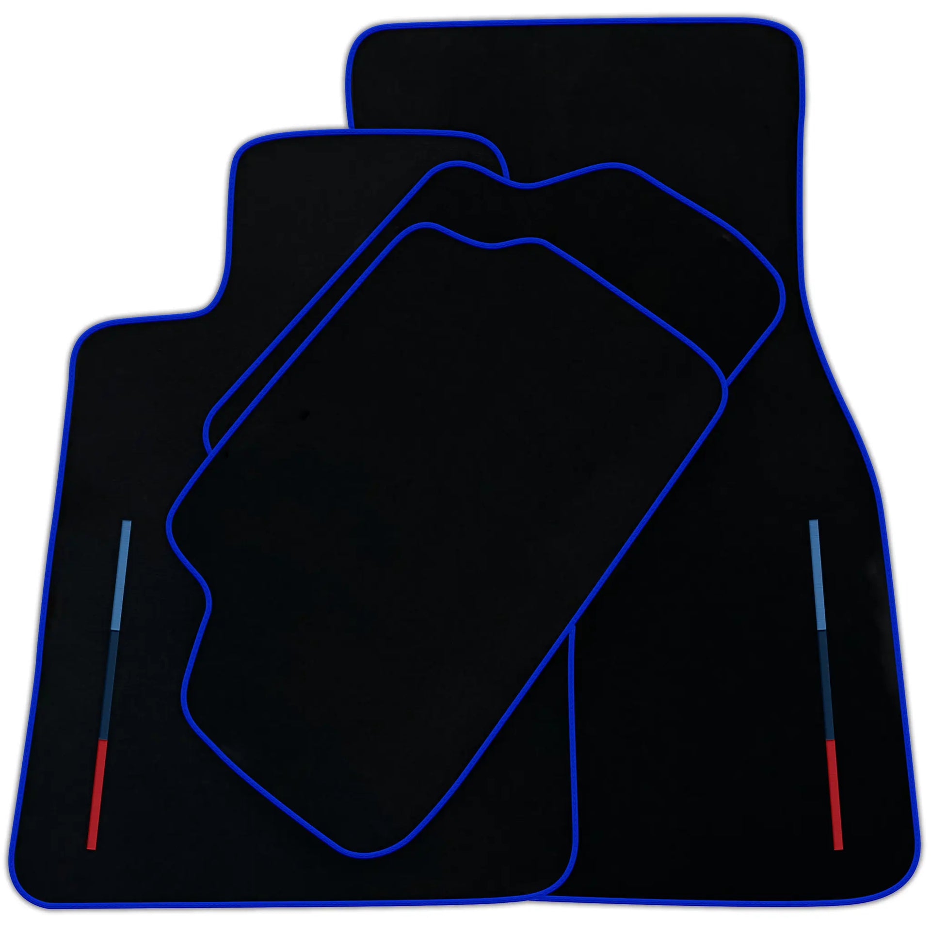 Black Floor Mats For BMW 1 Series E82 With Color Stripes Tailored Set Perfect Fit | Various Trim Colors