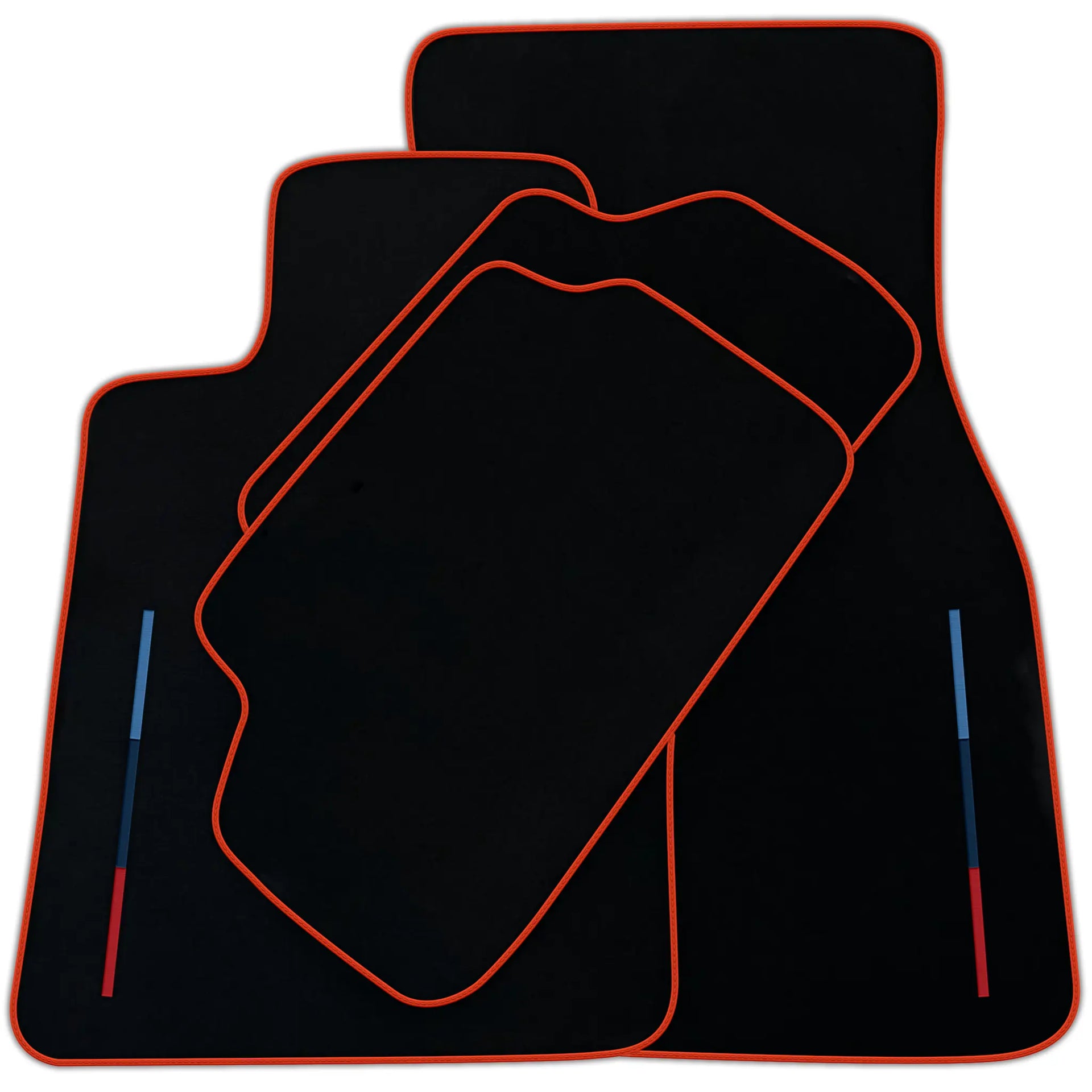 Black Floor Mats For BMW 6 Series F13 2-door Coupe With 3 Color Stripes Tailored Set Perfect Fit | Various Trim Colors