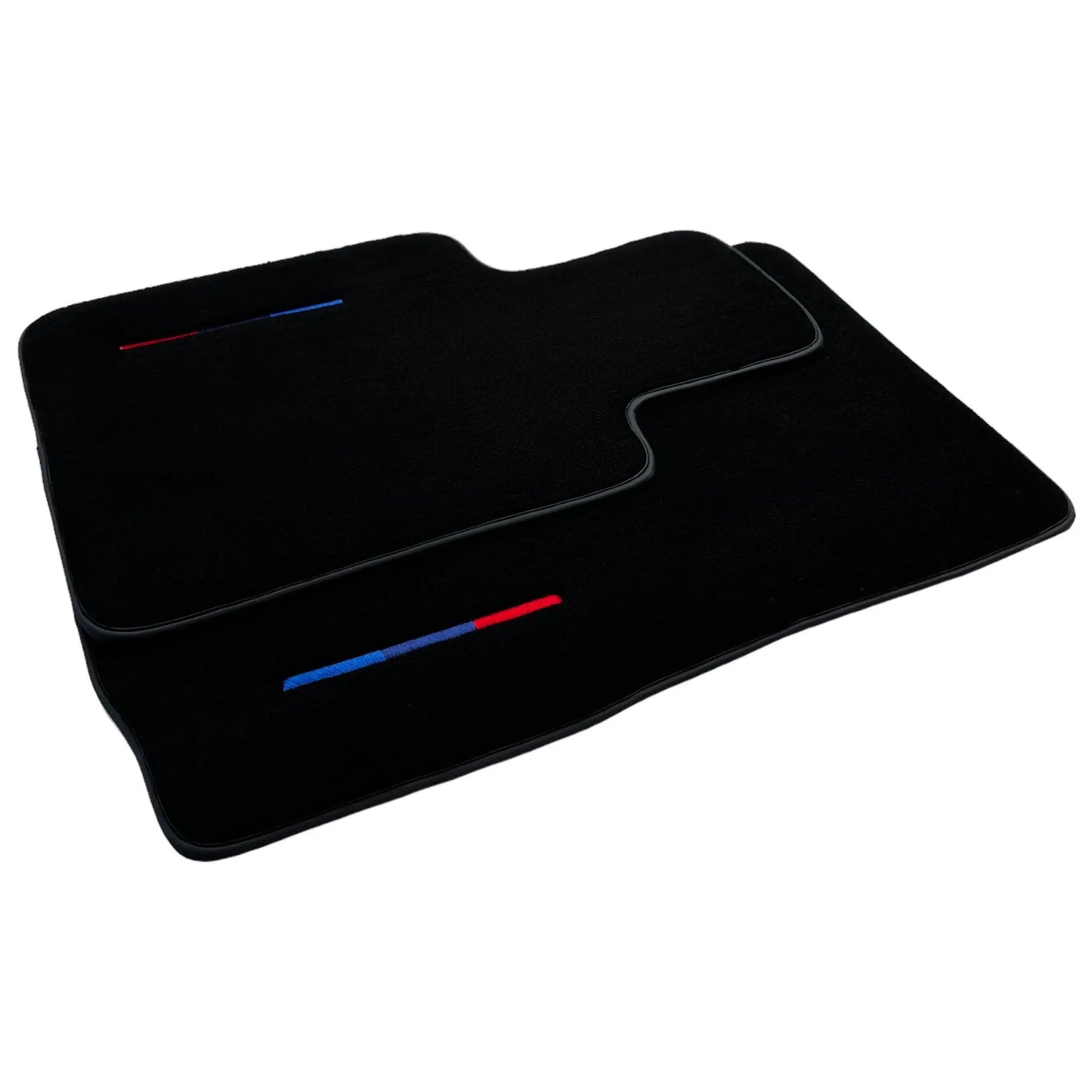 Black Floor Mats For BMW Z4 Series E89 With Color Stripes Tailored Set Perfect Fit - AutoWin