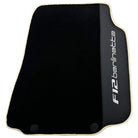 Black Floor Mats for Ferrari F12 Berlinetta (2012-2022) with Leather - AutoWin