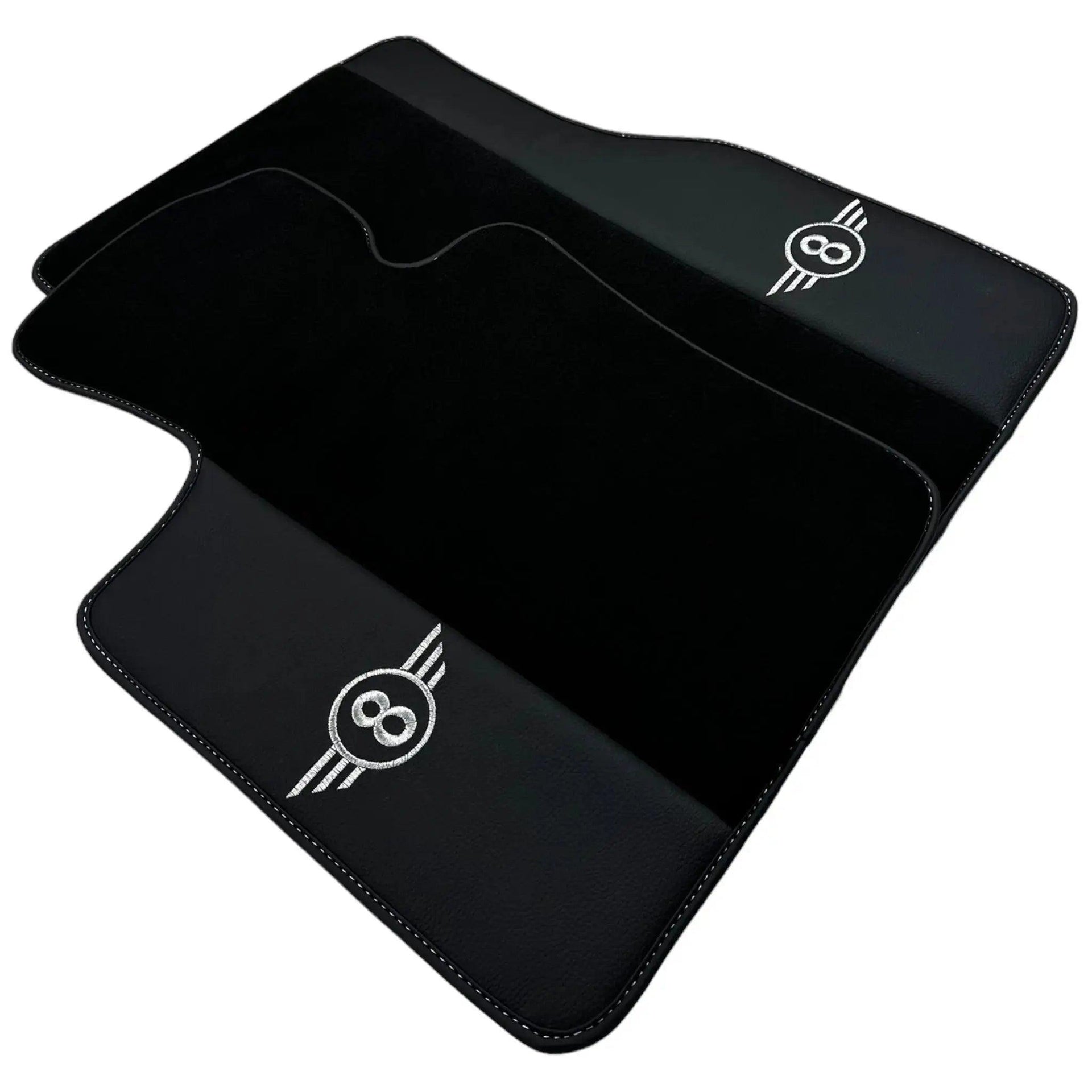 Black Floor Mats for Mini Countryman F60 (2017-2023) with Leather - AutoWin