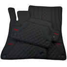 Black Leather Floor Mats For Mercedes Benz A-Class W177 Hybrid (2019-2023) | ER56 Design - AutoWin