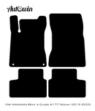 Black Leather Floor Mats For Mercedes Benz A-Class W177 Sedan (2019-2023) | ER56 Design - AutoWin