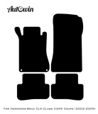 Black Leather Floor Mats For Mercedes Benz CLK-Class C209 Coupe (2002-2009) | ER56 Design - AutoWin