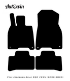Black Leather Floor Mats For Mercedes Benz EQE-Class V295 (2022-2023) | ER56 Design - AutoWin