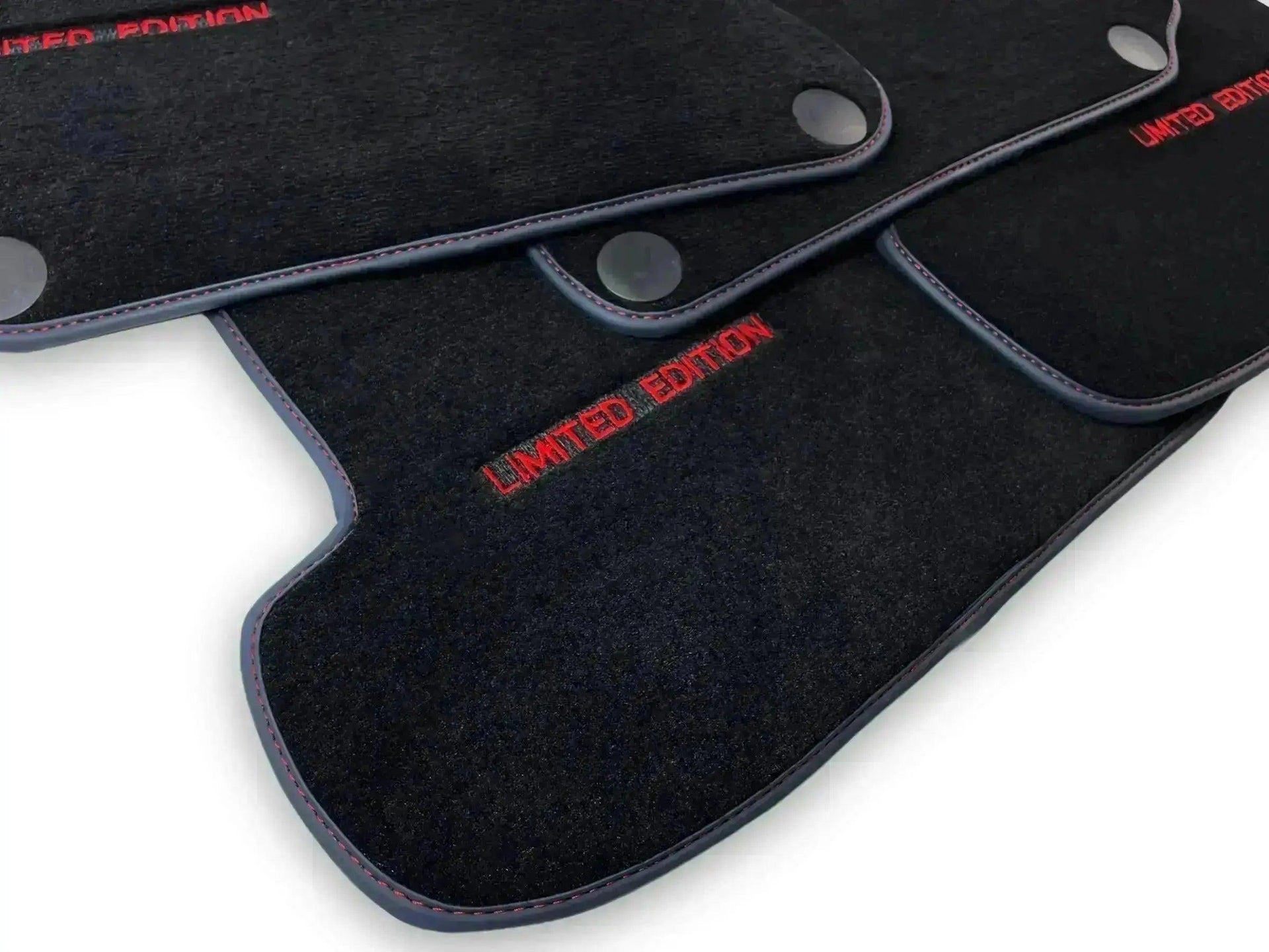 Black Leather Floor Mats For Mercedes Benz GLK-Class X204 (2008-2012) | ER56 Design - AutoWin