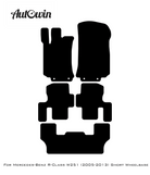 Black Leather Floor Mats For Mercedes Benz R-Class W251 (2005-2013) Short Wheelbase | ER56 Design - AutoWin