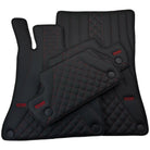 Black Leather Floor Mats For Mercedes Benz V-Class 447 Front (2014-2019) | ER56 Design - AutoWin