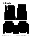 Black Sheepskin Floor Mats For Mercedes Benz A-Class W168 (2001-2004) | ER56 Design - AutoWin