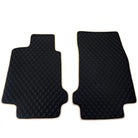 Black Stitched Leather Floor Mats for Maserati GranTurismo S (2008-2012) | Beige Trim - AutoWin