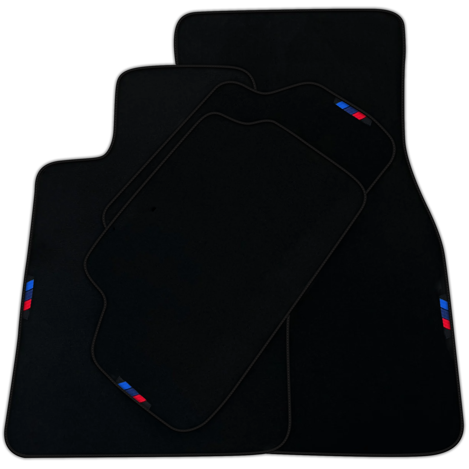 Black Floor Mats For BMW 3 Series F36 Gran Coupe | White Trim | Various Trim Colors