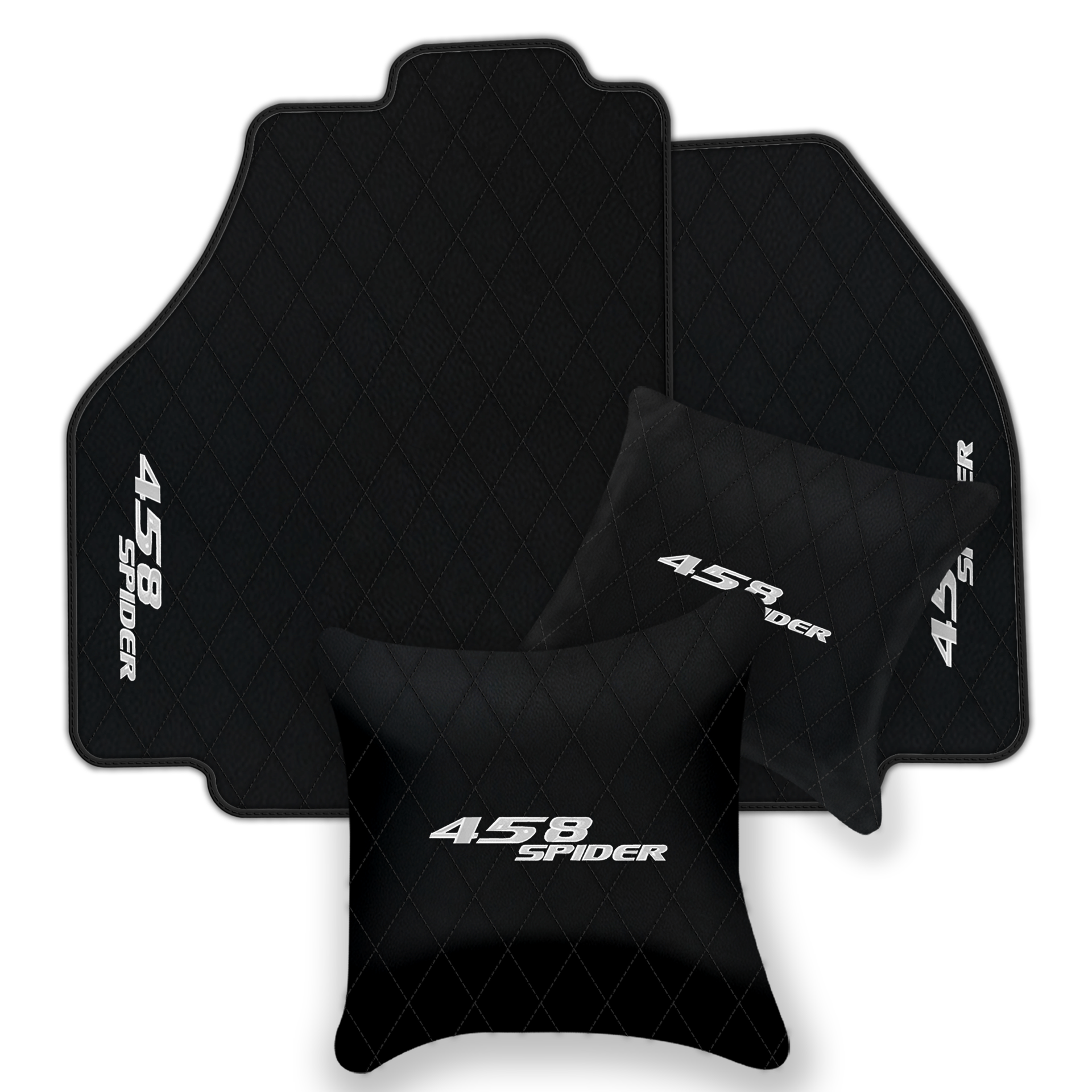 Black Leather Floor Mats for Ferrari 458 Spider (2012-2015) | Custom