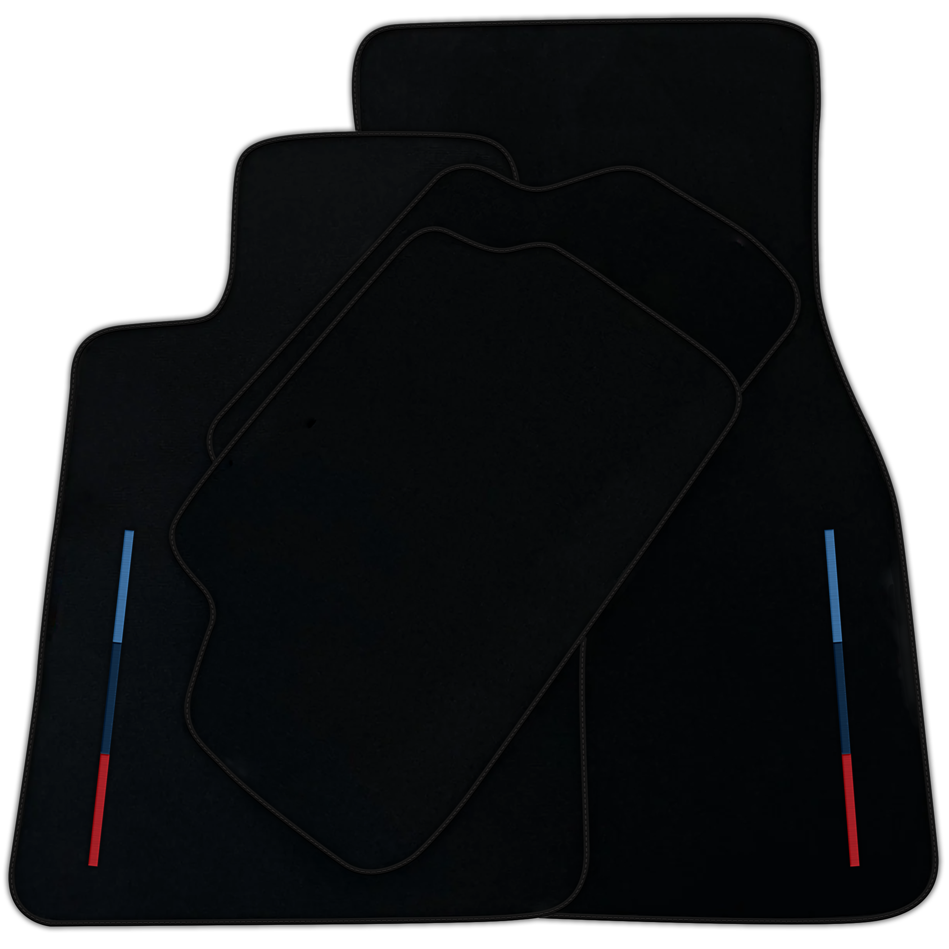Black Floor Mats For BMW Z4 Series E89 With Color Stripes and Beige Trim Tailored Set Perfect Fit | Various Trim Colors