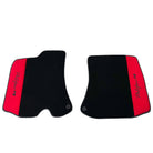 Black Floor Mats for Ferrari Portofino M (2018-2023) with Red Alcantara Leather - AutoWin