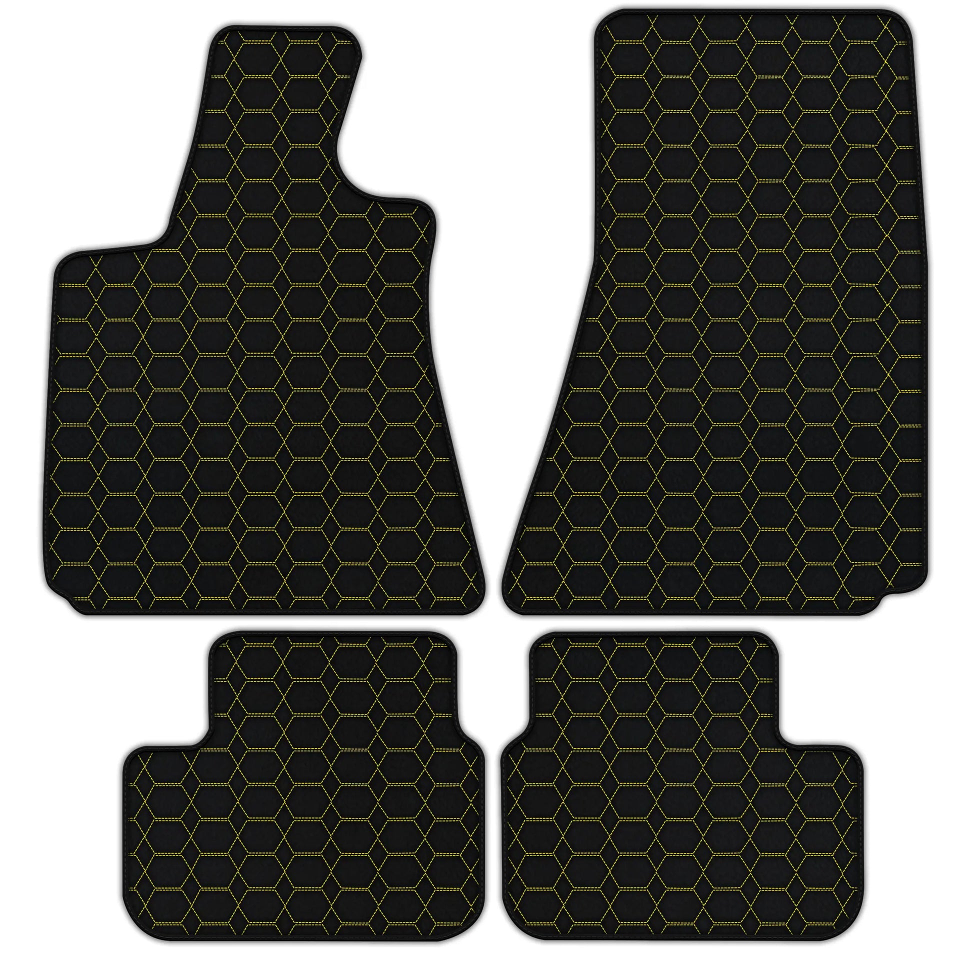 Customizable Leather Floor Mats with Hexagon Hex Pattern for Maserati Ghibli (2013-2022)