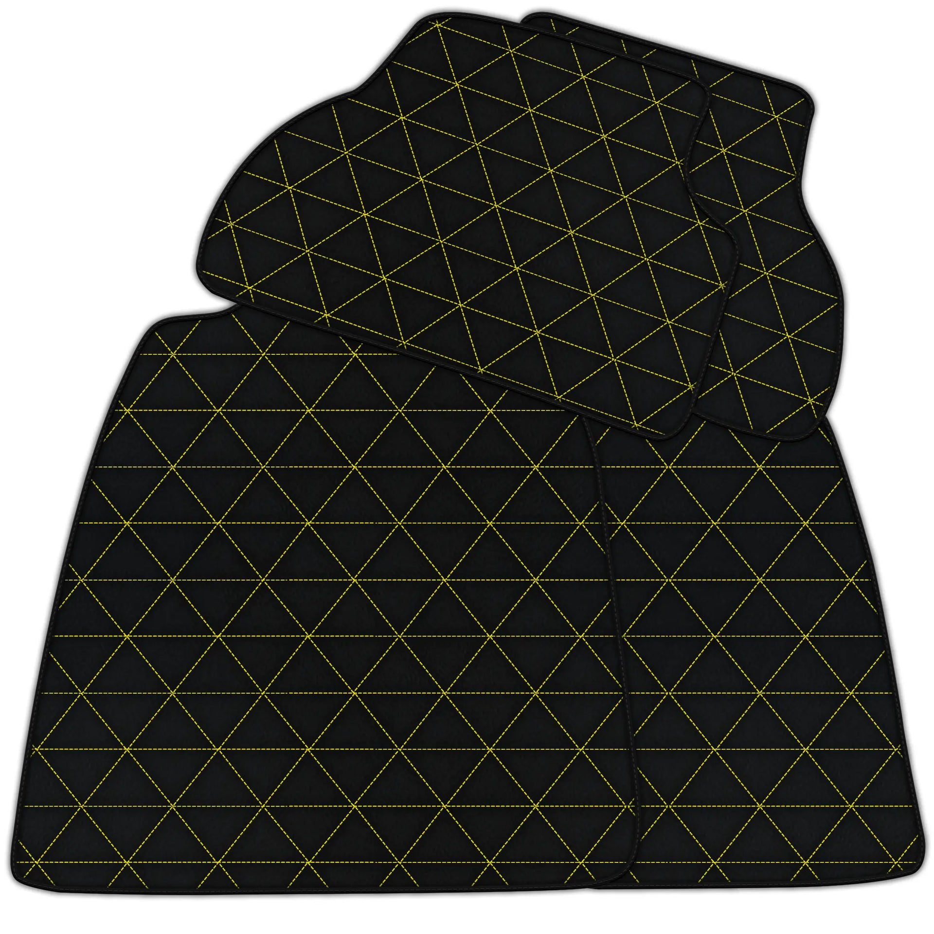 Customizable Leather Floor Mats with Triangle Pattern for Audi A1 - 3-door Hatchback (2010-2018)